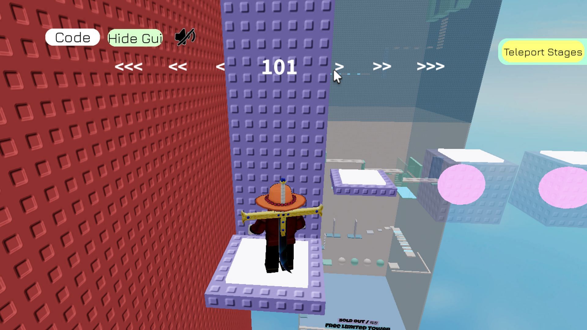 Checkpoints in Effortless Tower (Image via Roblox)